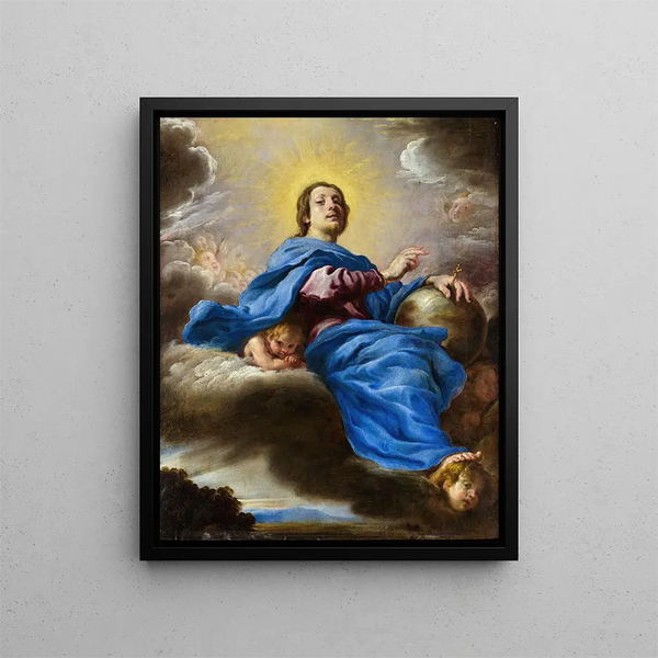 Savior of the World - Domenico Fetti — framed artwork on a wall