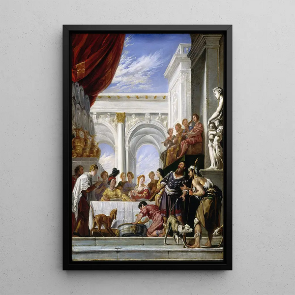 La parabole de Lazare et de l'homme riche - Domenico Fetti — framed artwork on a wall