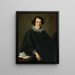Portret van een jonge man met een schetsboek in Genua - Domenico Fiasella — ingelijst kunstwerk aan de muur
