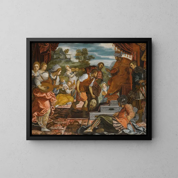 The Triumph of David - Domenico Tintoretto — framed artwork on a wall