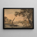 a painting of a bridge over the Thames with sailing barges in the foreground - Dominic Serres — framed artwork on a wall