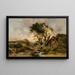 Landelijk idyllisch schilderij met hooioogst - Dominik Schuhfried — ingelijst kunstwerk aan de muur
