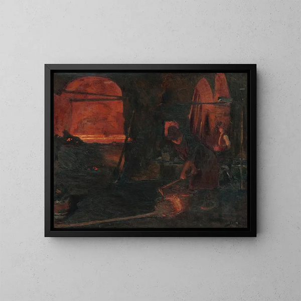 Scene of the forge - Dominik Skutecký — framed artwork on a wall