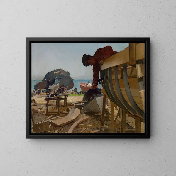 Shipyard at Capo d'Istria - Dominik Skutecký — framed artwork on a wall
