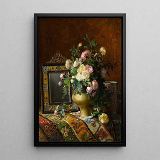 Dominique Hubert Rozier - Nature morte au bouquet des roses dans une vase ottomane.webp