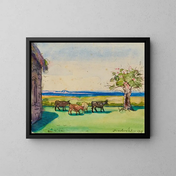 Landscape of Brittany - Donald Shaw MacLaughlan — framed artwork on a wall