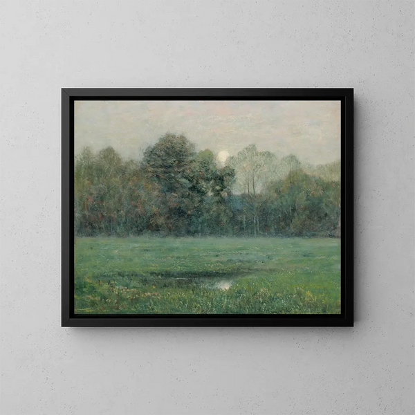 Summer Moonrise Painting - Dwight William Tryon — framed artwork on a wall