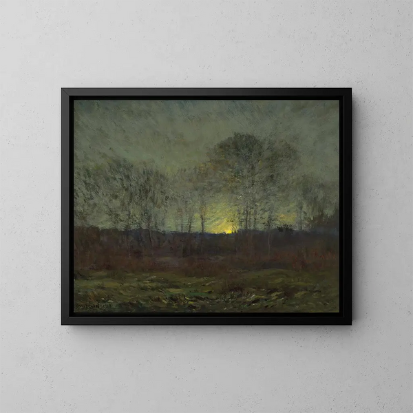 Moonrise Painting - Dwight William Tryon — framed artwork on a wall