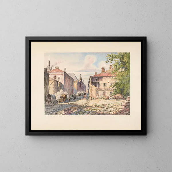Verdun Painting, Saint-Paul Street - E. Tatin — framed artwork on a wall