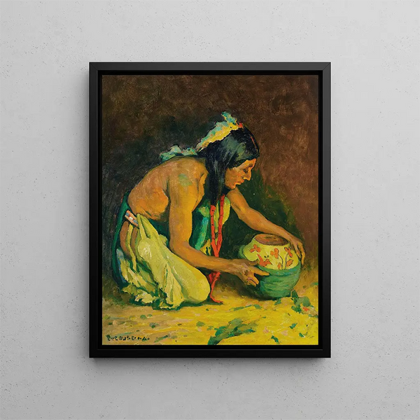 The Potter - Eanger Irving Couse — framed artwork on a wall