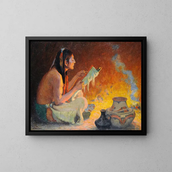 The Quiver Maker - Eanger Irving Couse — framed artwork on a wall