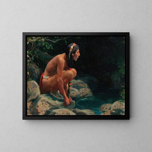 L'Esprit de la piscine - Eanger Irving Couse — framed artwork on a wall