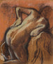 Na het bad vrouw die zich afdroogt (Case Conflict) - Edgar Degas — weergave van het kunstwerk