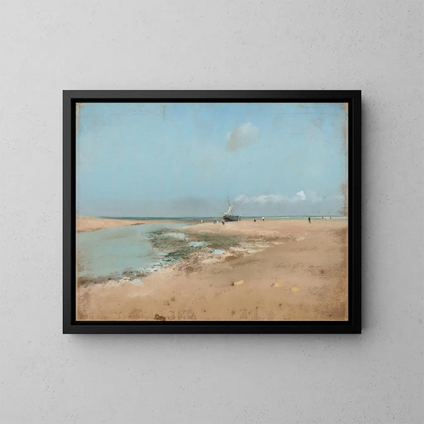van het Laagwaterstrand bij de riviermonding - Edgar Degas — ingelijst kunstwerk aan de muur