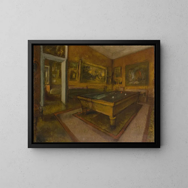 Billiard Room at MnilHubert - Edgar Degas — framed artwork on a wall
