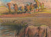 Paard aan de rand van de vijver - Edgar Degas — weergave van het kunstwerk