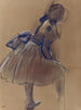 Danseuse staand zijaanzicht - Edgar Degas — weergave van het kunstwerk
