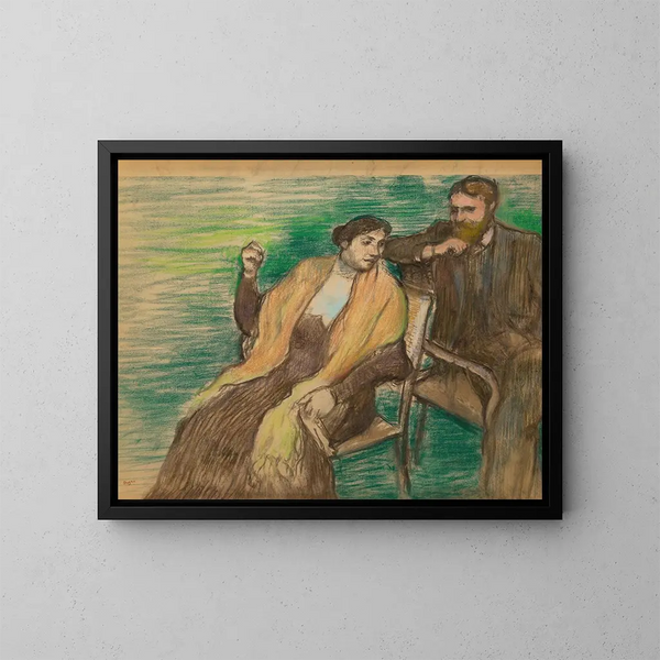 Esquisse voor een portret van M. en Mevrouw Louis Rouart - Edgar Degas | M — ingelijst kunstwerk aan de muur