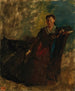 Vrouw zittend op een bank - Edgar Degas — weergave van het kunstwerk