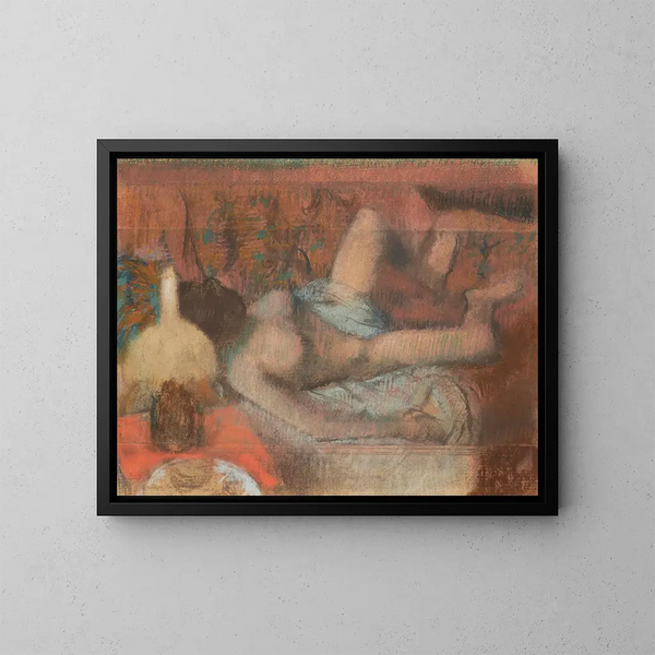 Vrouw naakt liggend - Edgar Degas — ingelijst kunstwerk aan de muur