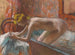 Vrouw die uit bad komt - Edgar Degas — weergave van het kunstwerk