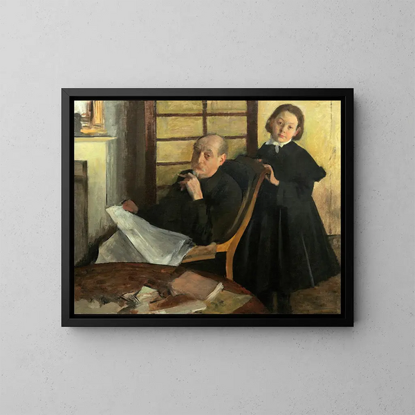van Henri Degas en zijn nicht Lucie Degas, de oom en de nicht van de kunstenaar - Edgar Degas — ingelijst kunstwerk aan de muur