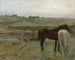 van paarden op een weide - Edgar Degas — weergave van het kunstwerk