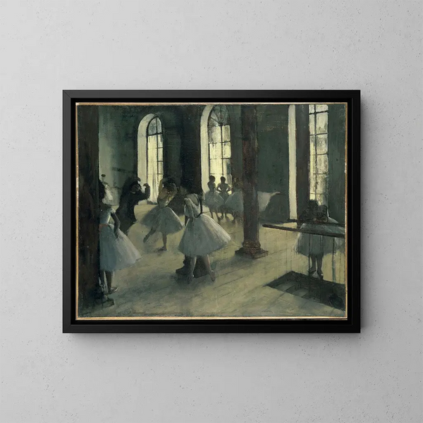 De herhaling thuis bij de dans - Edgar Degas — ingelijst kunstwerk aan de muur