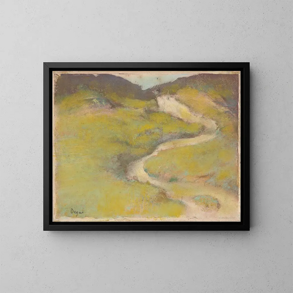 Path in a field - Edgar Degas — framed artwork on a wall