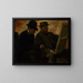 van Paul Lafond en Alphonse Cherfils die een schilderij bekijken - Edgar Degas — ingelijst kunstwerk aan de muur