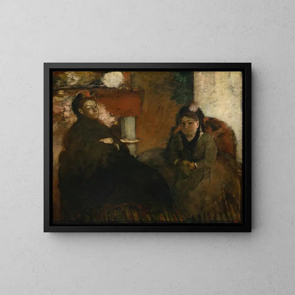 Portret van mevrouw Lisle en mevrouw Loubens - Edgar Degas — ingelijst kunstwerk aan de muur