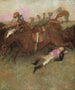 Scene van torenspits - achtervolging: De jockey gevallen - Edgar Degas — weergave van het kunstwerk