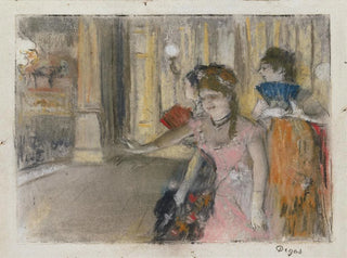 Zangers op het podium - Edgar Degas — weergave van het kunstwerk
