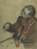 Studie van violist voor de dansles - Edgar Degas — weergave van het kunstwerk