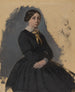 Jonge vrouw in het zwart - Edgar Degas — weergave van het kunstwerk
