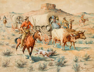 Edgar Samuel Paxson - Untitled Wagon Train.webp