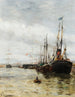Boten in de haven - Edmond-Marie Petitjean — weergave van het kunstwerk