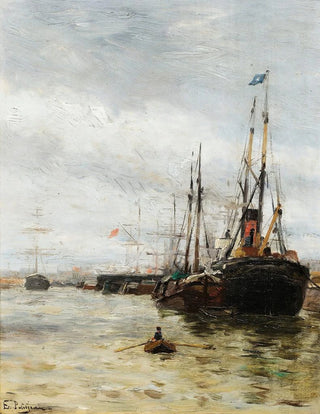 EdmondMarie Petitjean - Boats At The Harbor.webp