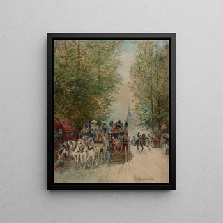 Edmond Morin - Scne de rue omnibus au PontauChange.webp