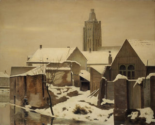 Edmond Van de Vyvere - Gezicht op Oudenaarde in de sneeuw.webp