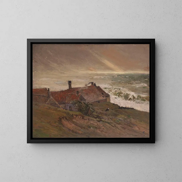 Na een schipbreuk - Edmond de Palézieux — ingelijst kunstwerk aan de muur