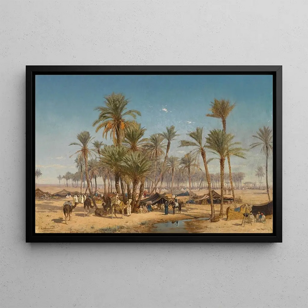 L'Oasis de Biskra - Edmund Berninger — framed artwork on a wall