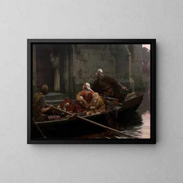 In times of peril - Edmund Blair Leighton — framed artwork on a wall