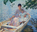 Moeder en kind in een boot - Edmund Charles Tarbell — weergave van het kunstwerk