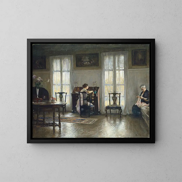 Mother and Mary - Edmund Charles Tarbell — framed artwork on a wall