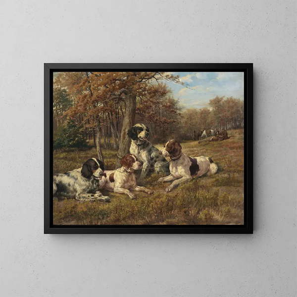 Setters at Rest - Edmund Henry Osthaus — framed artwork on a wall
