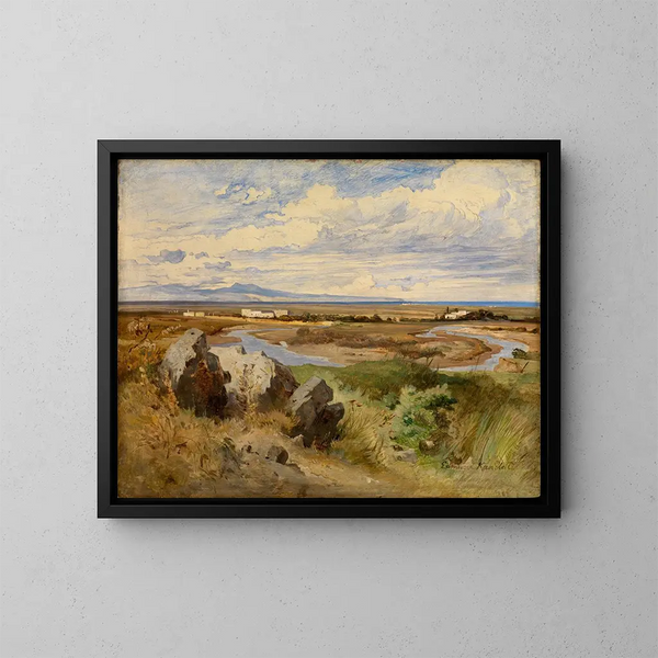 View of the Campo d'Annibale in Cannes - Edmund Kanoldt — framed artwork on a wall