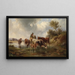 Koe met herders bij de waterkant - Edmund Mahlknecht — ingelijst kunstwerk aan de muur
