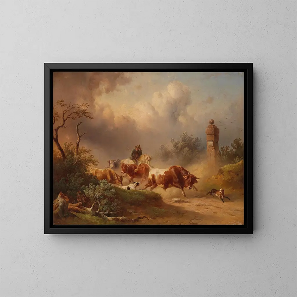 Return Home with an Approaching Storm - Edmund Mahlknecht — framed artwork on a wall