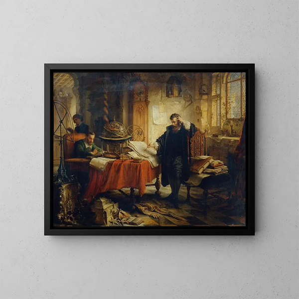 Copernic tracing the orbits of the stars - Eduard Ender — framed artwork on a wall